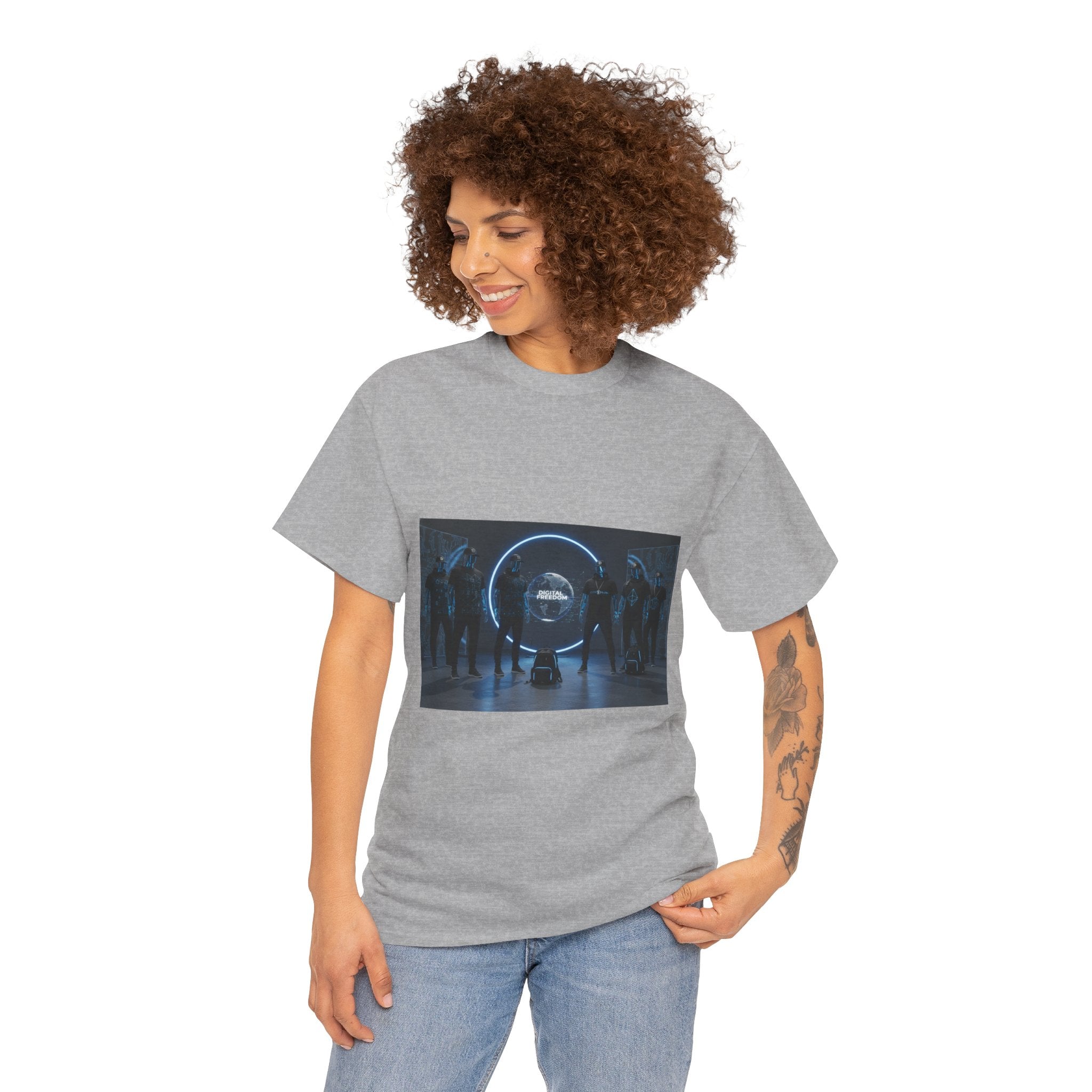 Sci‑Fi Portal Graphic Tee — Futuristic Neon Crew T-Shirt