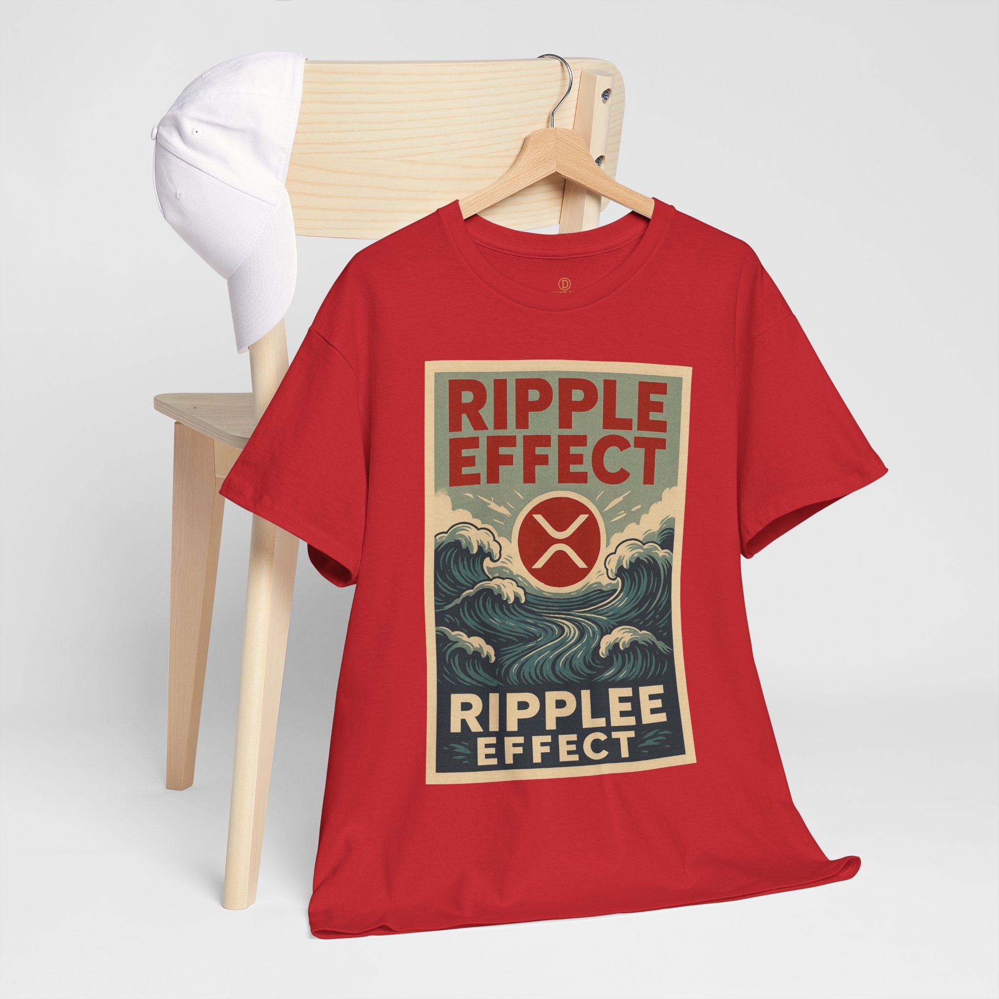 Ripple Effect Tee — Vintage Wave XRP Crypto Graphic T-Shirt