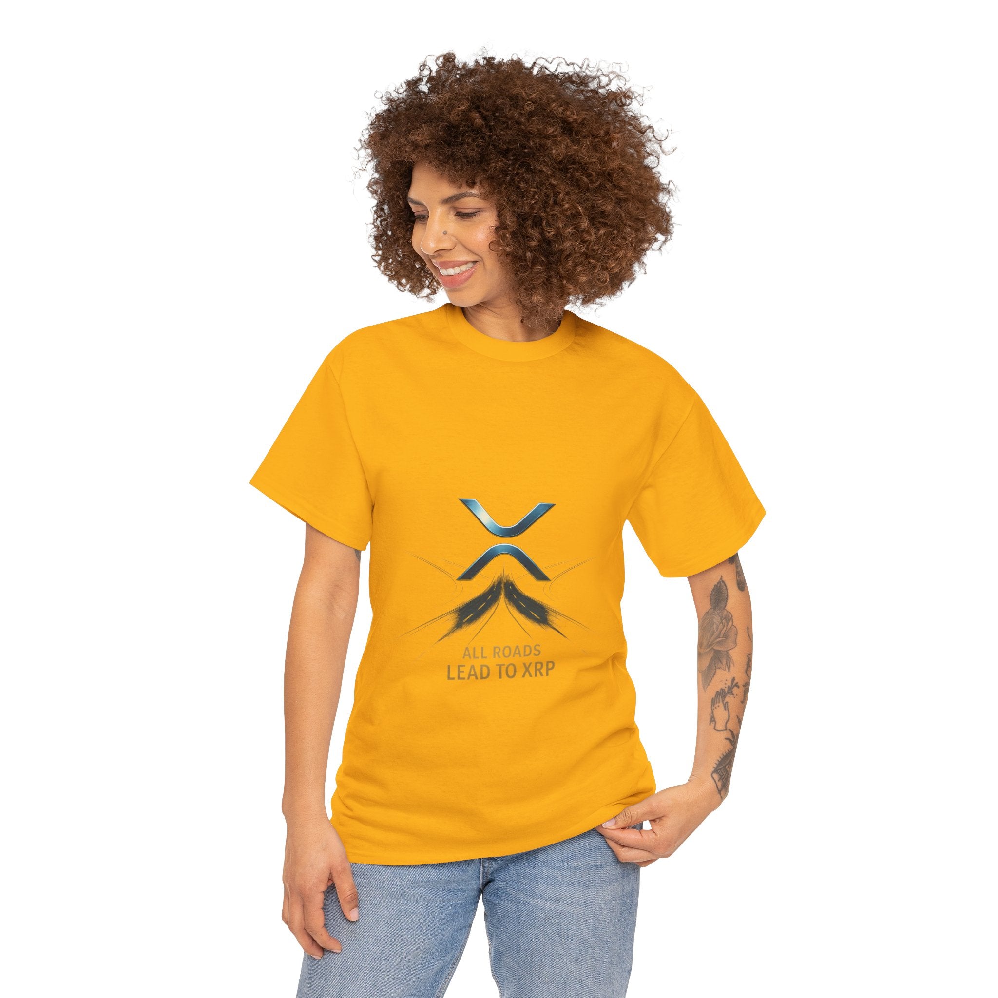 All Roads Lead to XRP T-Shirt — Crypto Ripple Logo Tee