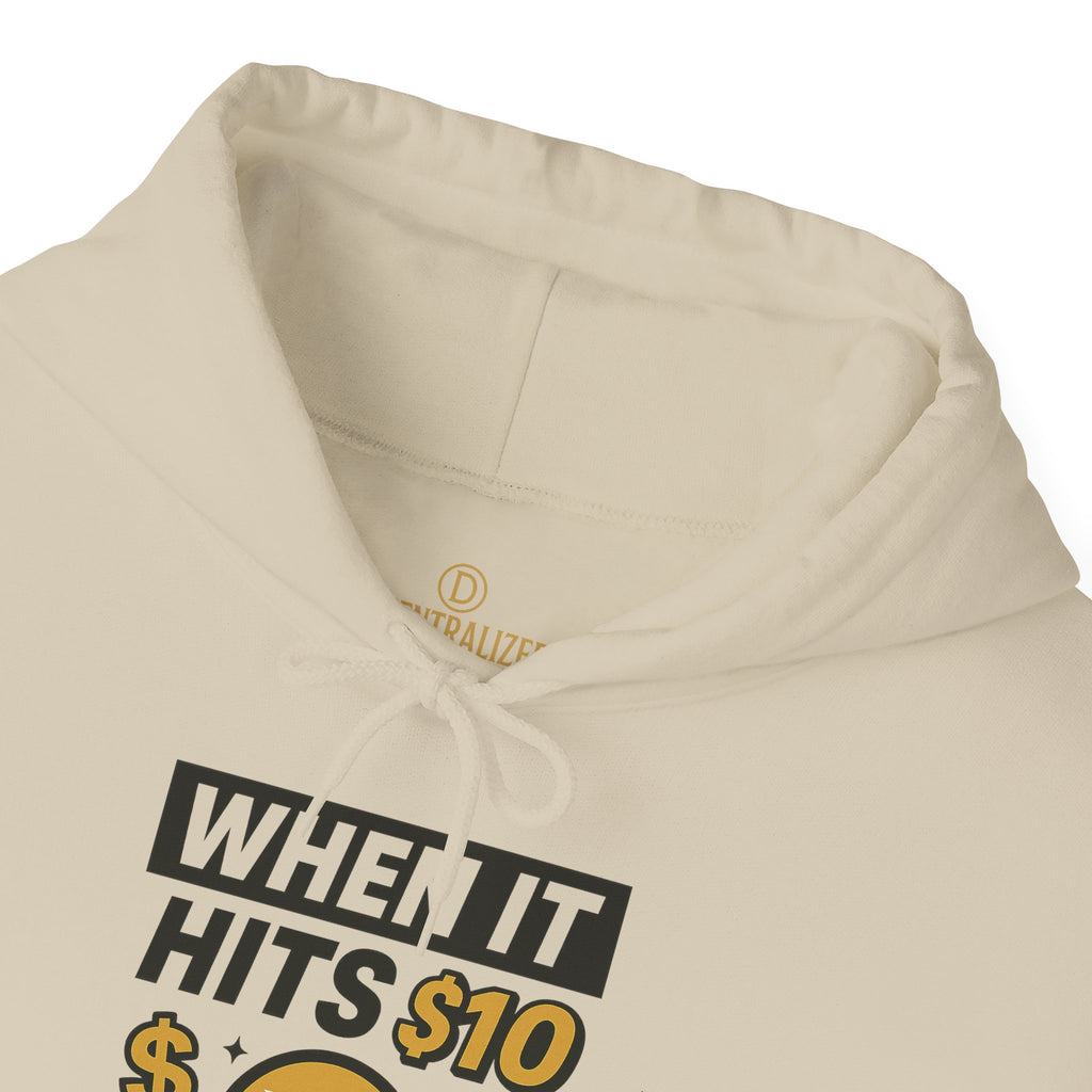 Crypto HODL Hoodie – "When It Hits 10" Funny XRP Coin Sweatshirt
