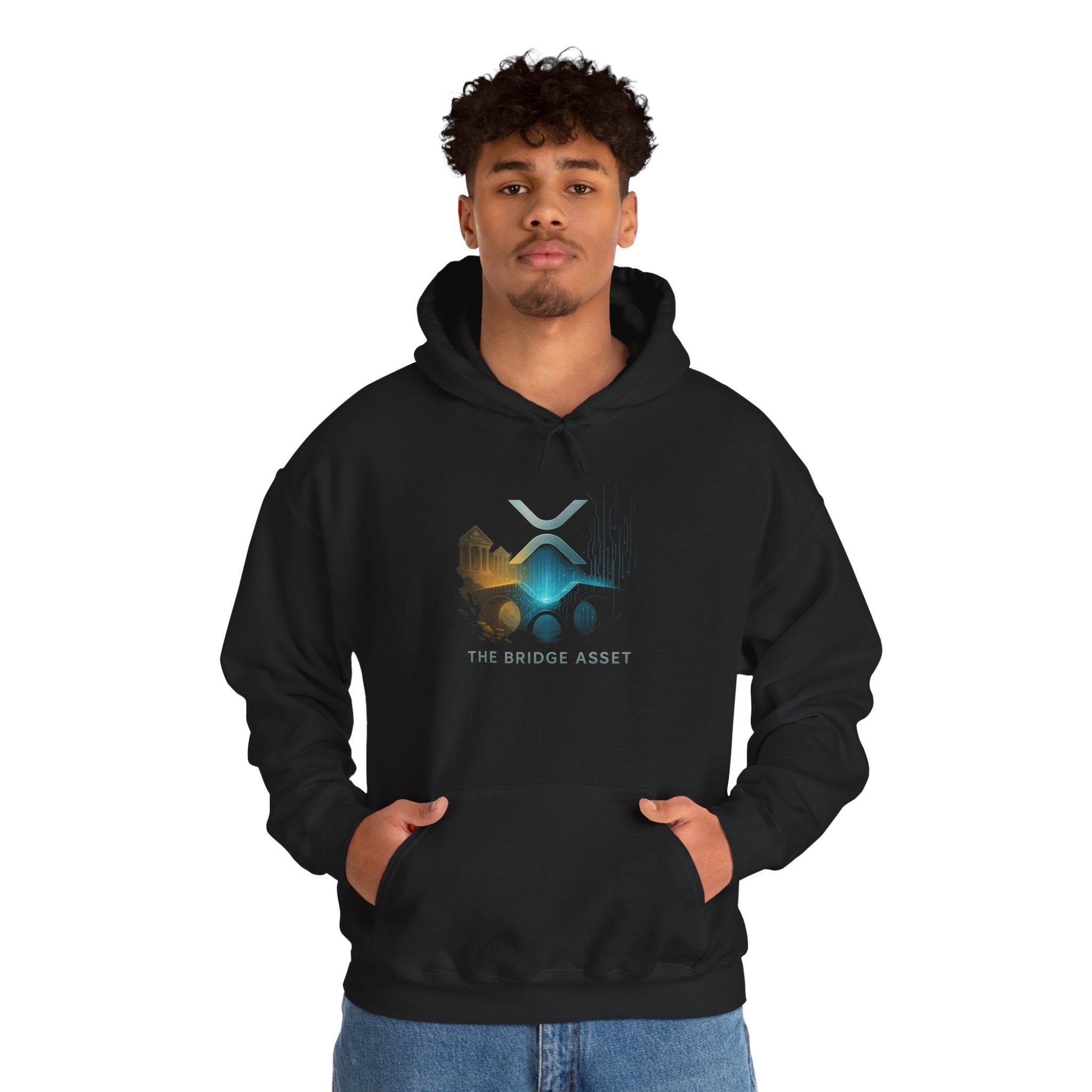 Bridge Asset Logo Hoodie — Minimal Crypto XRP Design