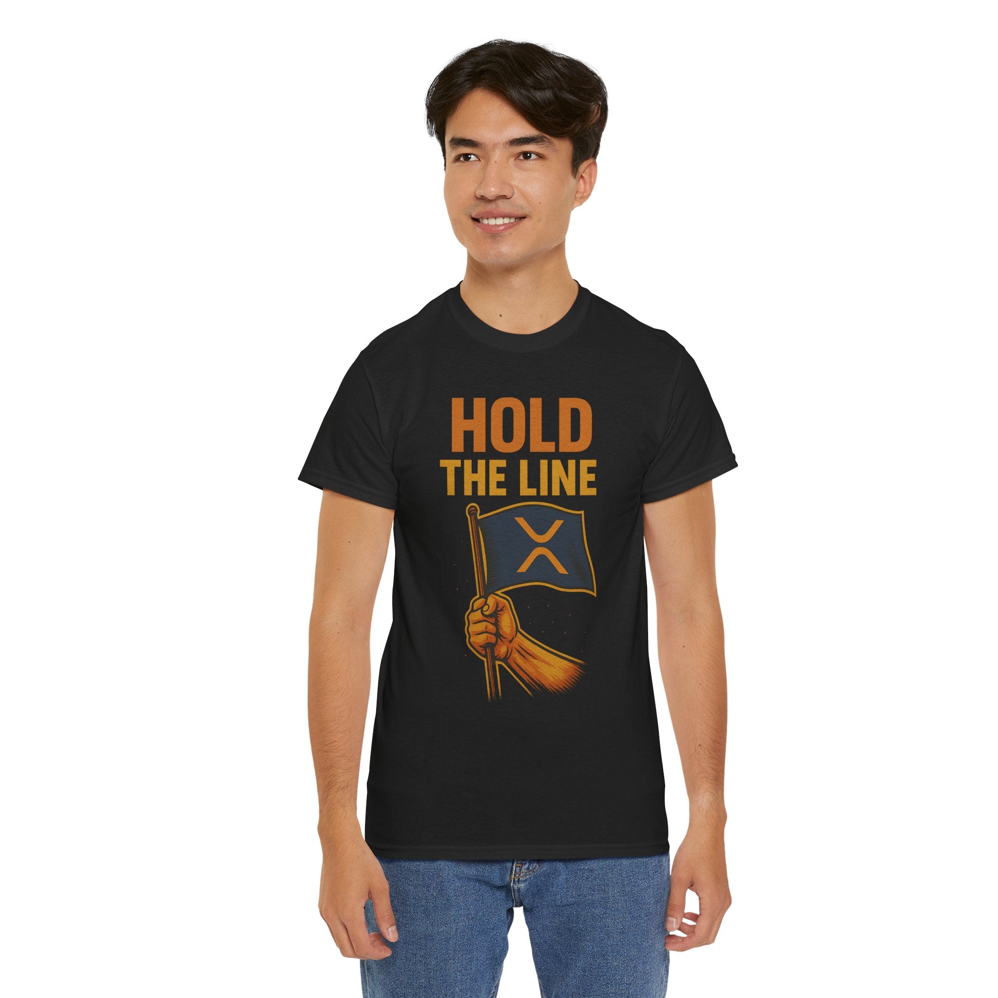 Hold The Line Tee — Bold Flag Graphic Cryptocurrency XRP Shirt