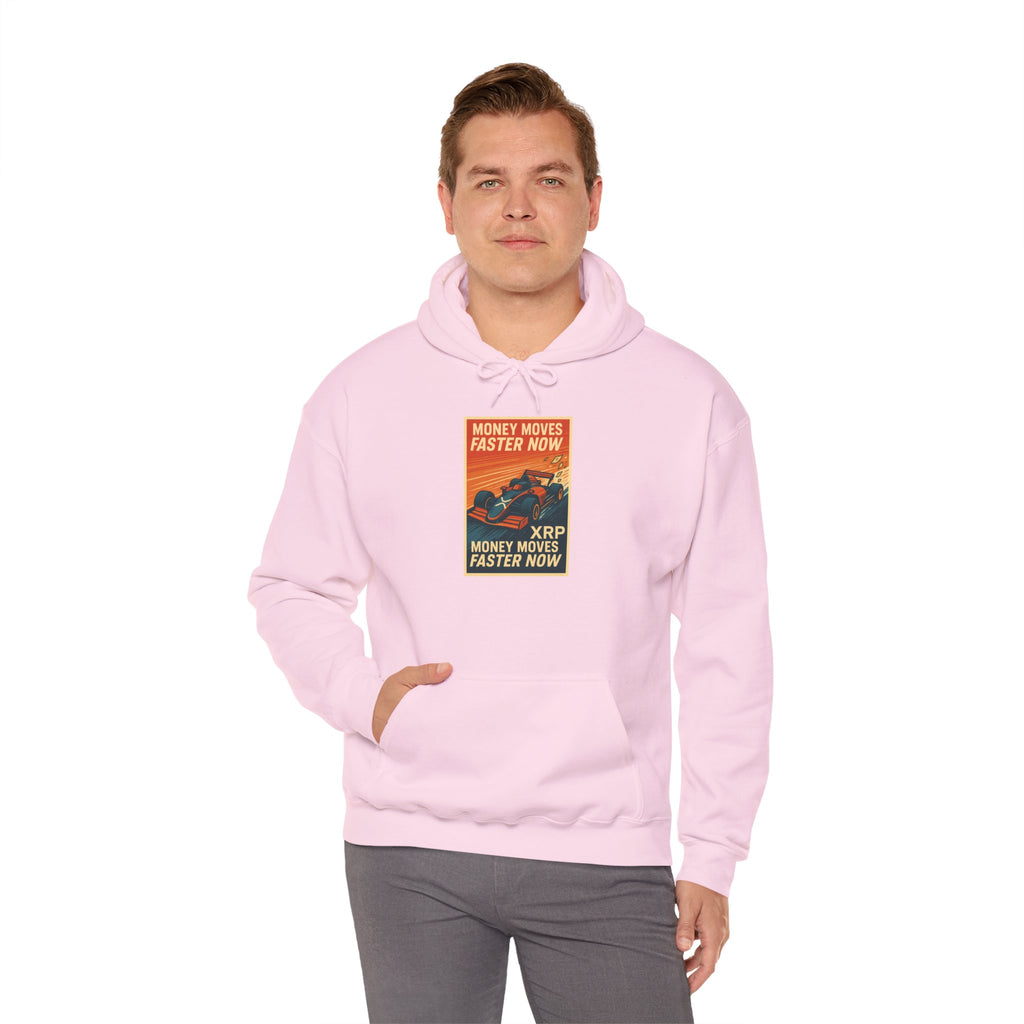 XRP 'Money Moves Faster Now' Hoodie – Crypto Retro Graphic Pullover
