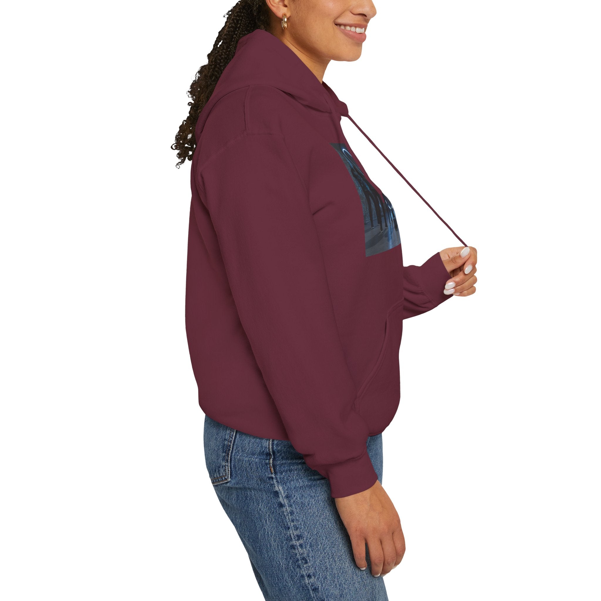 Futuristic Neon Portal Hoodie – Cyberpunk Sci‑Fi Crew Graphic Sweatshirt