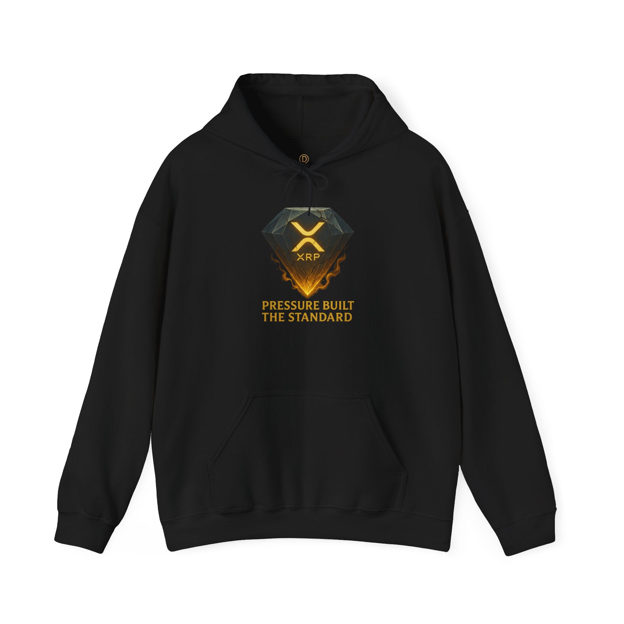 XRP Crypto Hoodie — "Pressure Built The Standard" Logo Pullover