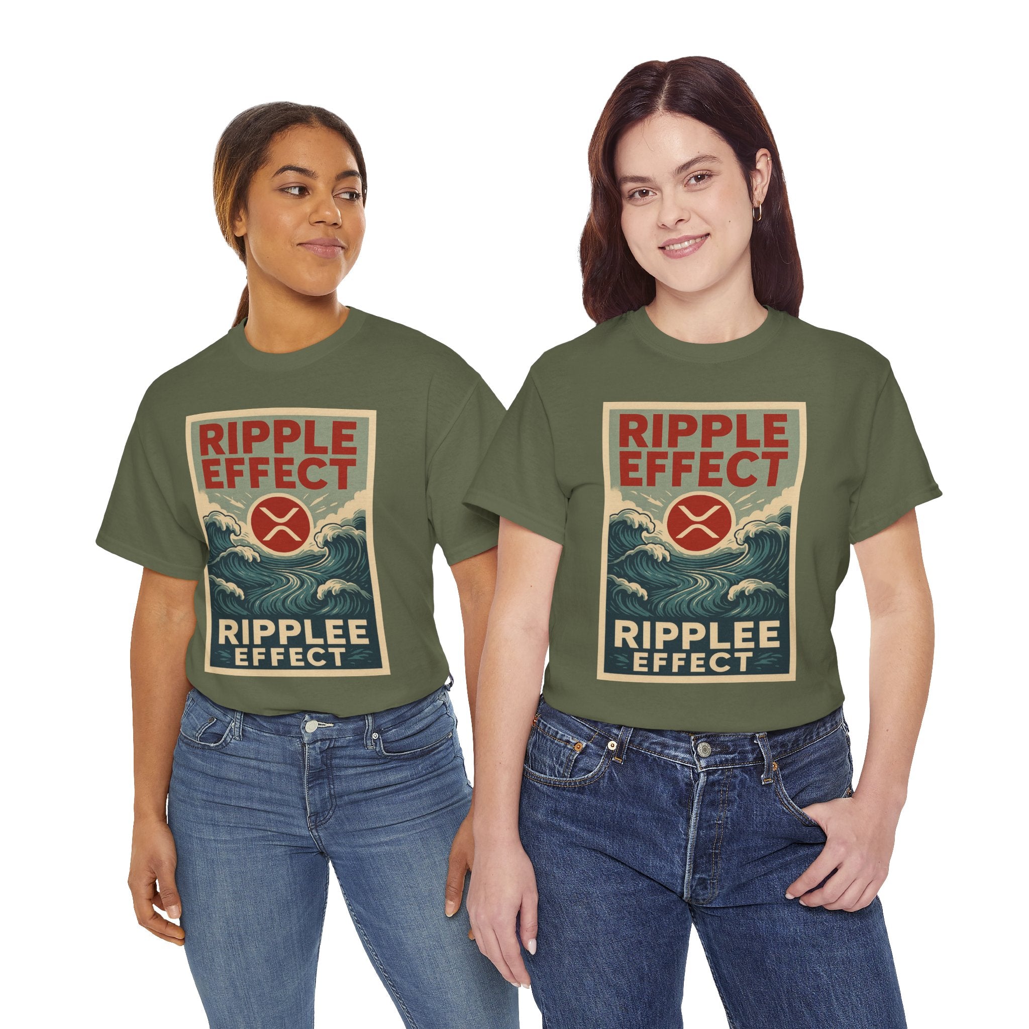 Ripple Effect Tee — Vintage Wave XRP Crypto Graphic T-Shirt