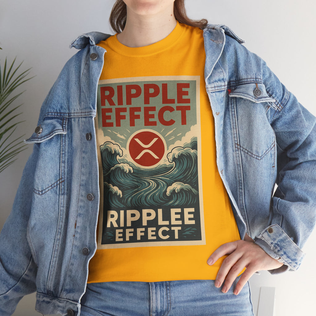 Ripple Effect Tee — Vintage Wave XRP Crypto Graphic T-Shirt