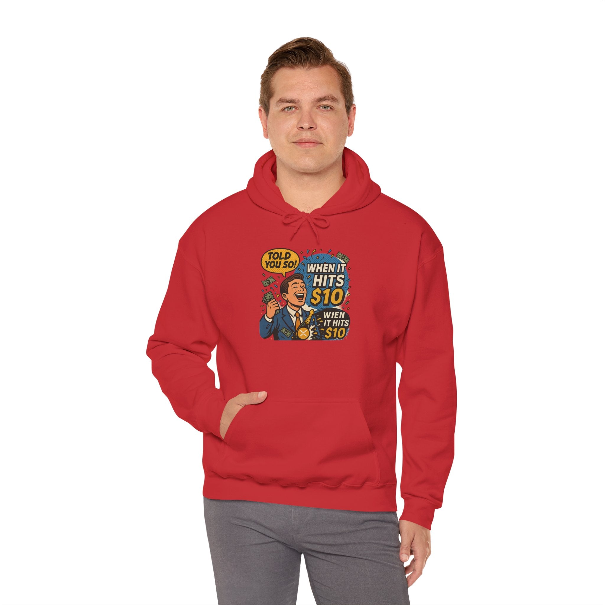 Hoodie — “When it Hits 10” Funny Stock Market Meme Hoodie