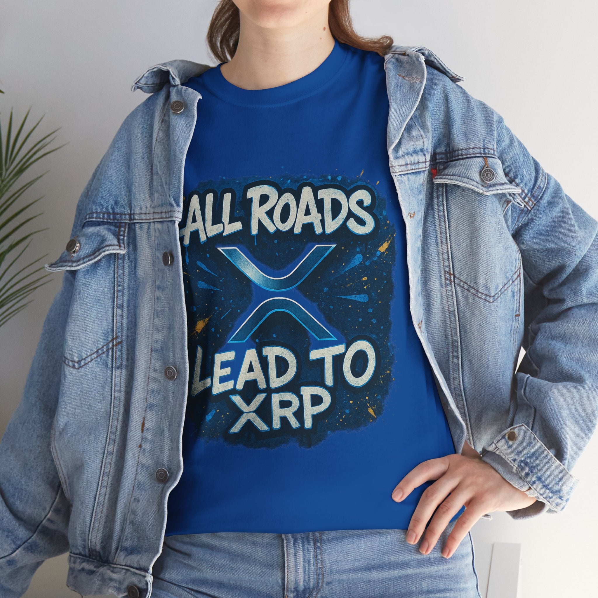XRP Crypto T-Shirt — "All Roads Lead to XRP" Graphic Tee