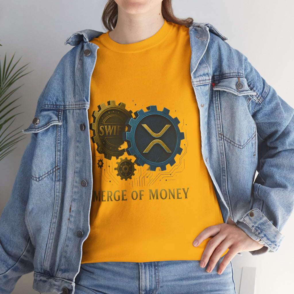 Merge of Money Tee - Cryptocurrency Gears XRP & SWI Crypto T-Shirt
