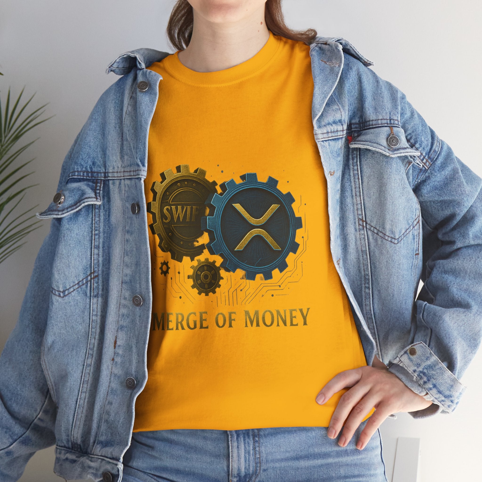 Merge of Money Tee - Cryptocurrency Gears XRP & SWI Crypto T-Shirt