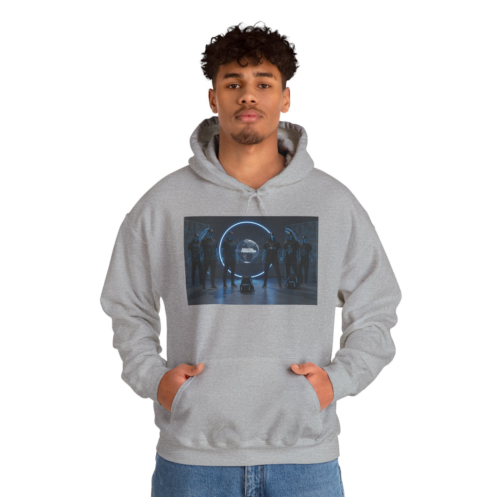 Futuristic Neon Portal Hoodie – Cyberpunk Sci‑Fi Crew Graphic Sweatshirt
