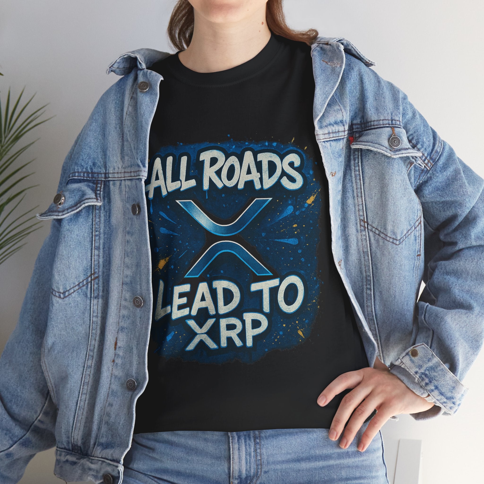 XRP Crypto T-Shirt — "All Roads Lead to XRP" Graphic Tee