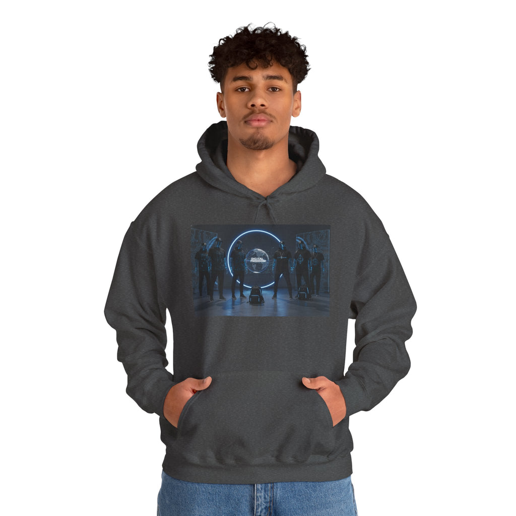 Futuristic Neon Portal Hoodie – Cyberpunk Sci‑Fi Crew Graphic Sweatshirt