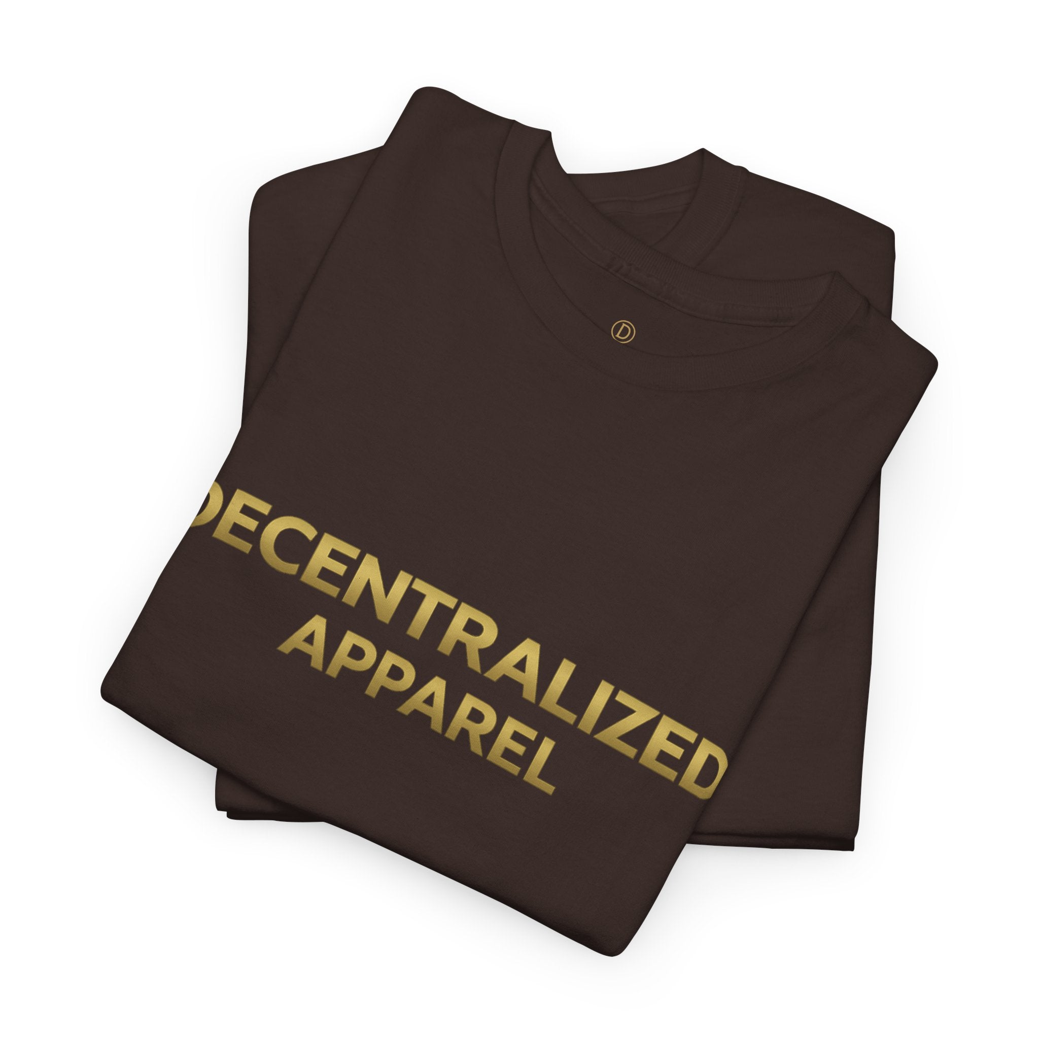 Decentralized Apparel T‑Shirt — Minimal Gold Logo Tee