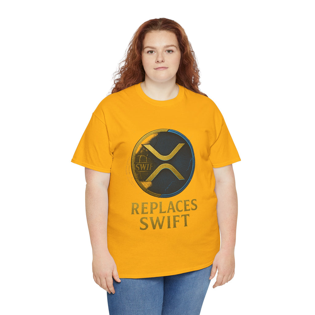 XRP 'Replaces Swift' Cotton Tee — Crypto Ripple Logo T-Shirt