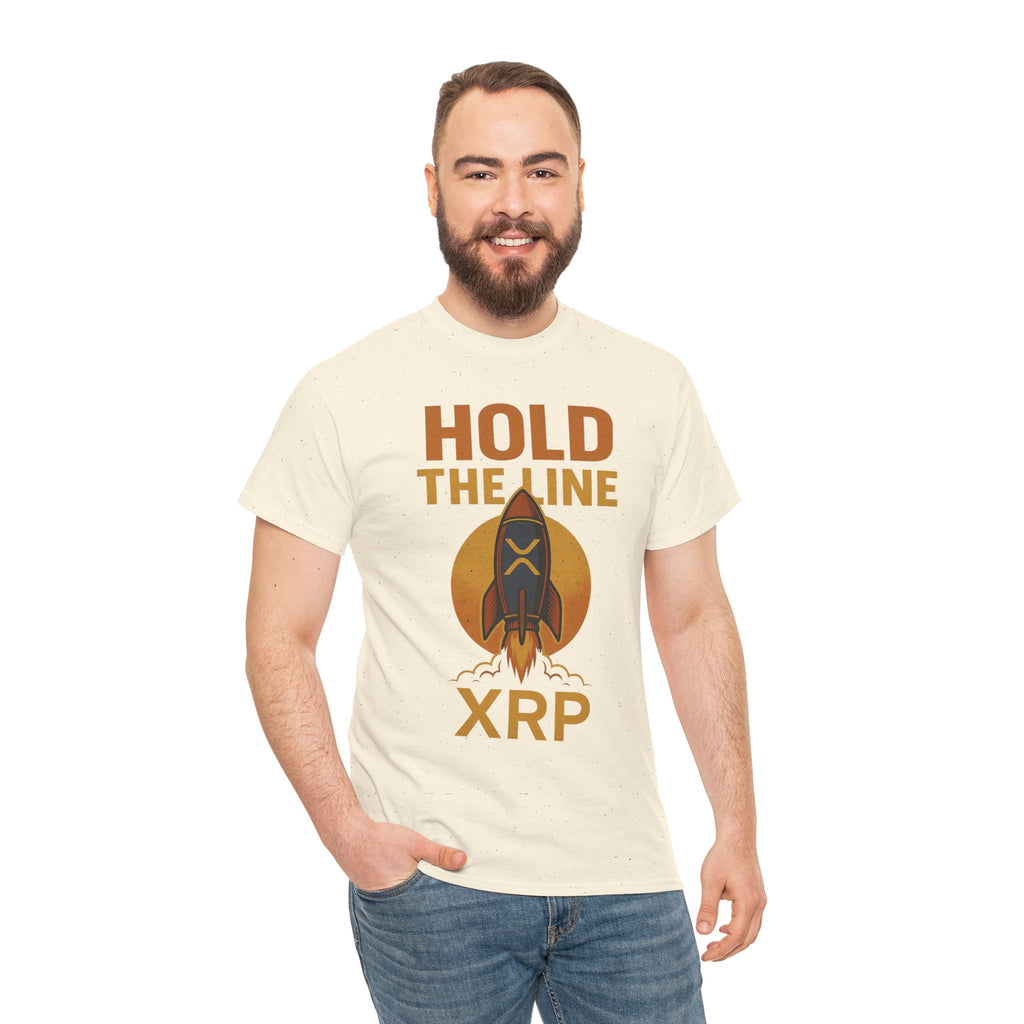 XRP Hold The Line Rocket Tee — Crypto Investor T‑Shirt