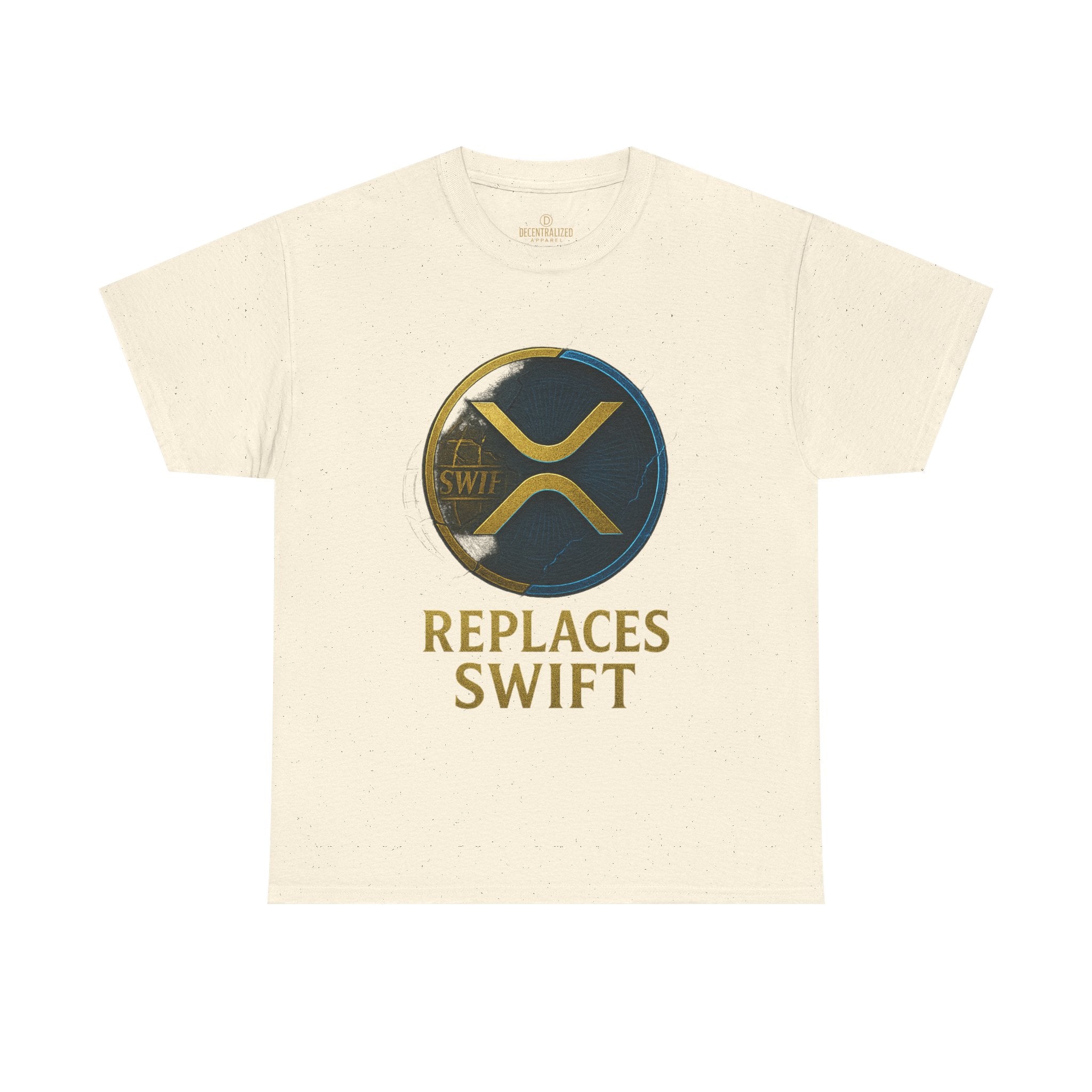 XRP 'Replaces Swift' Cotton Tee — Crypto Ripple Logo T-Shirt