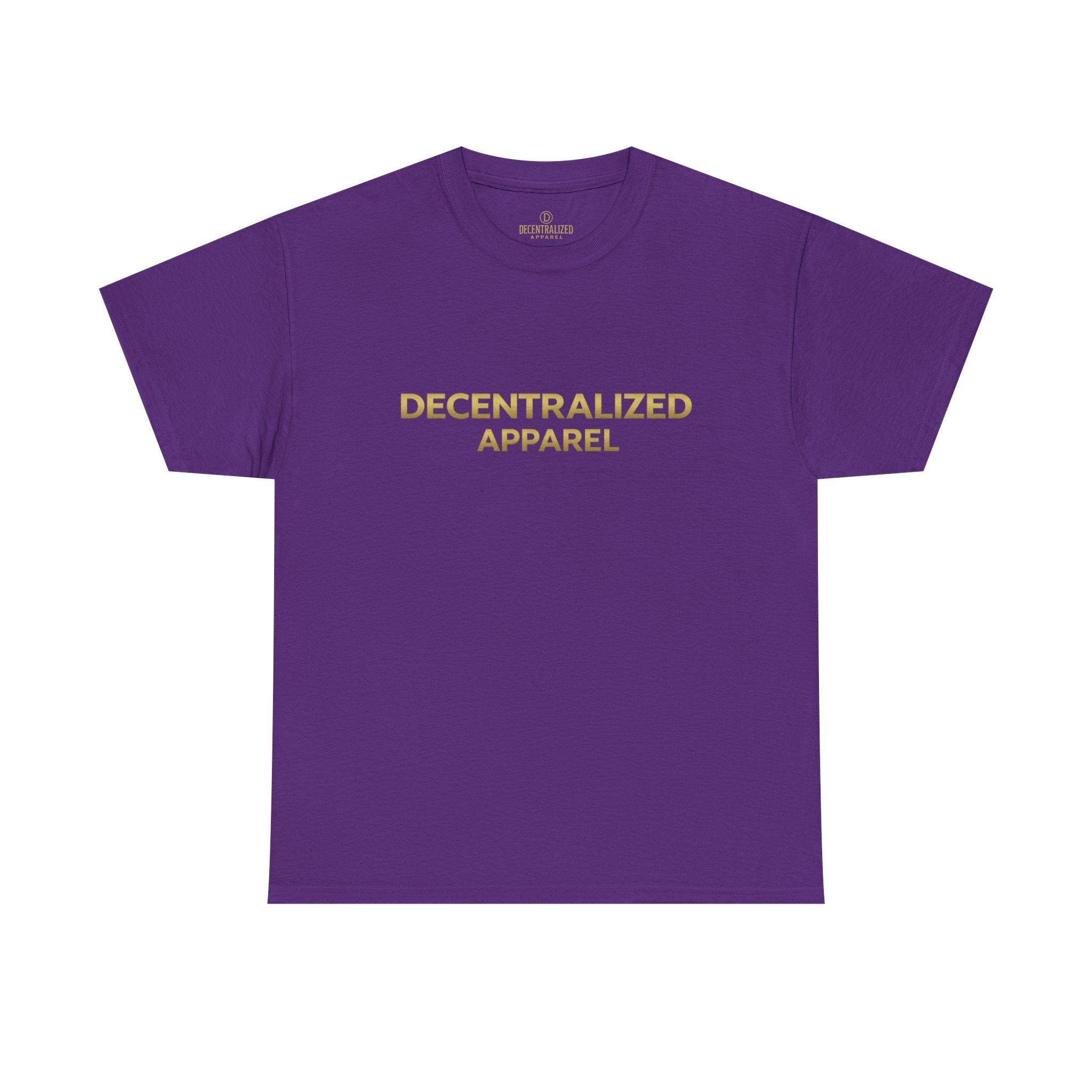 Decentralized Apparel T‑Shirt — Minimal Gold Logo Tee