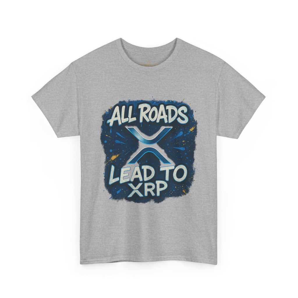 XRP Crypto T-Shirt — "All Roads Lead to XRP" Graphic Tee