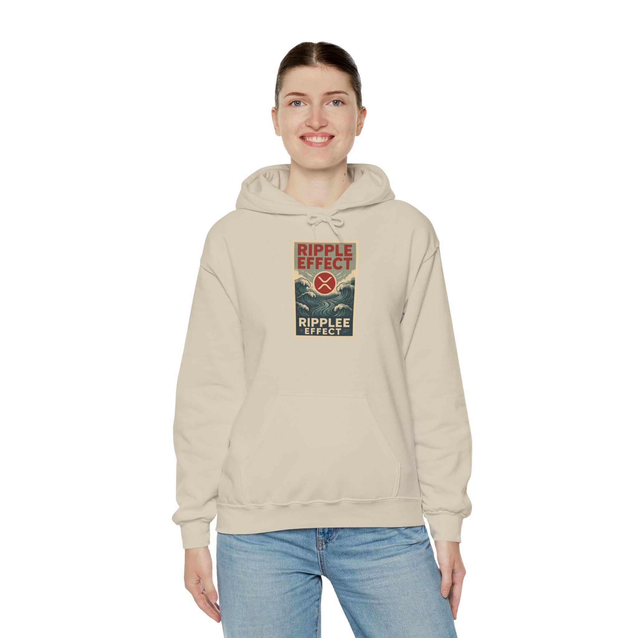 Ripple Effect Hoodie – Vintage Ocean Wave Graphic Hooded Sweatshirt