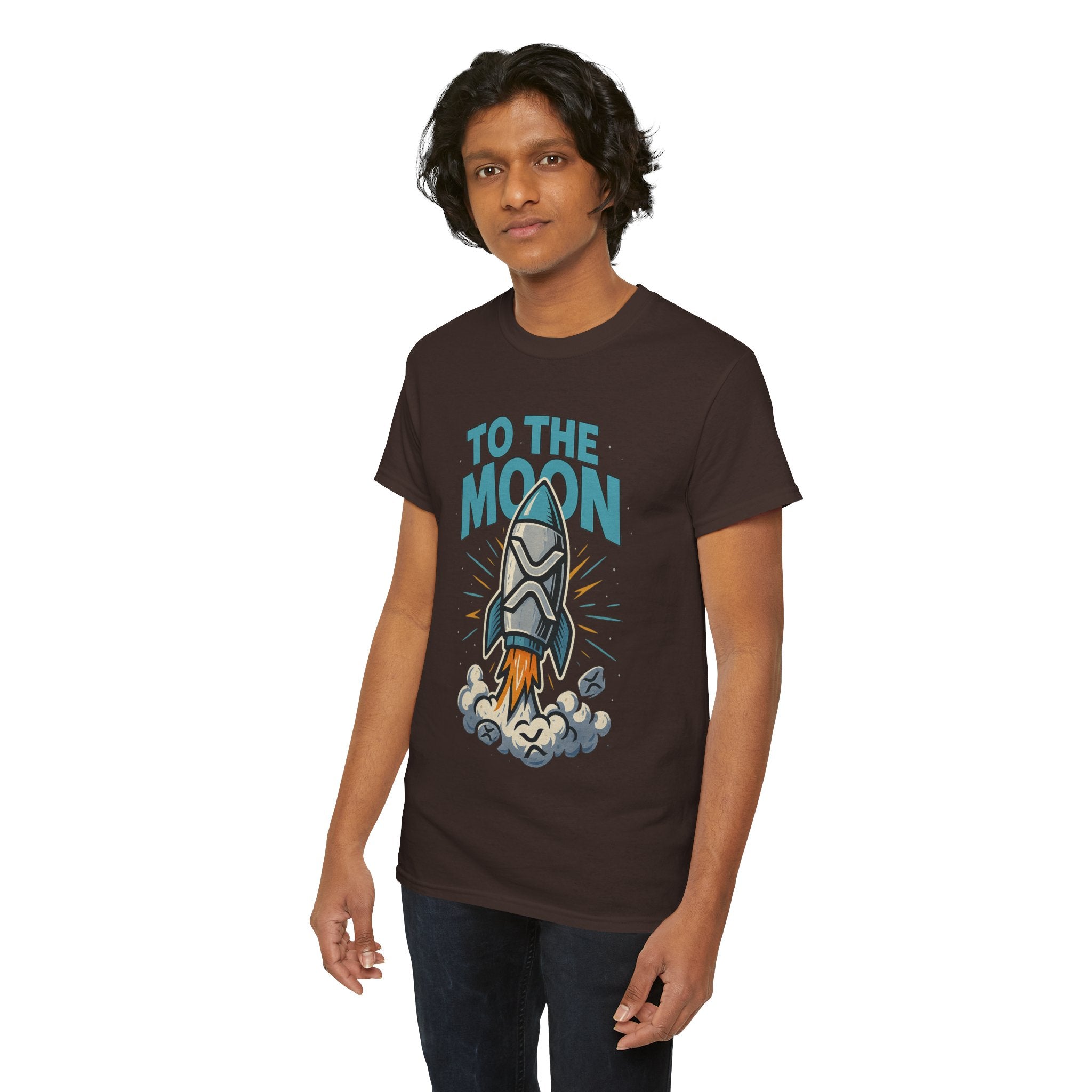 To The Moon Rocket T-Shirt — Space Graphic Tee for Crypto & Space Enthusiasts