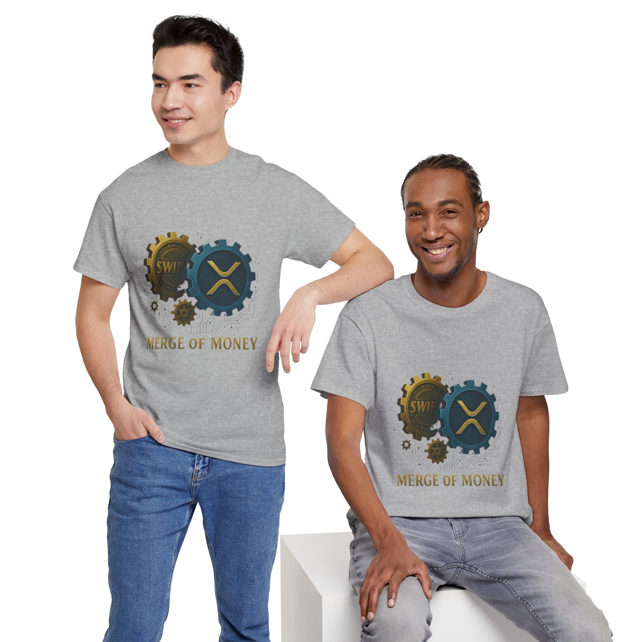 Merge of Money Tee - Cryptocurrency Gears XRP & SWI Crypto T-Shirt