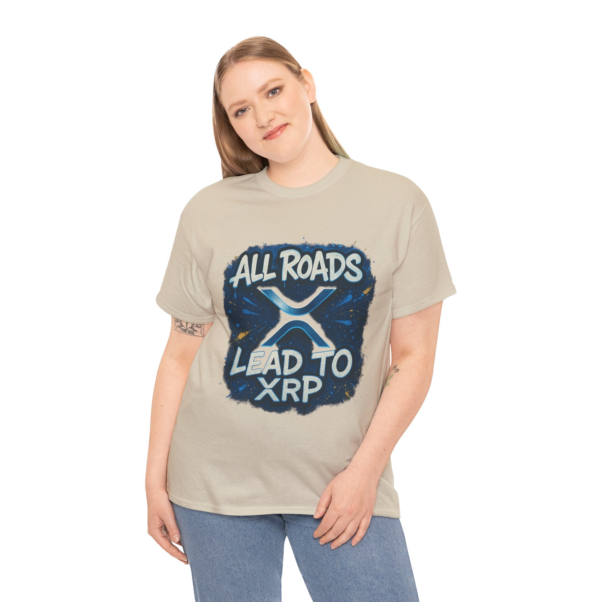 XRP Crypto T-Shirt — "All Roads Lead to XRP" Graphic Tee