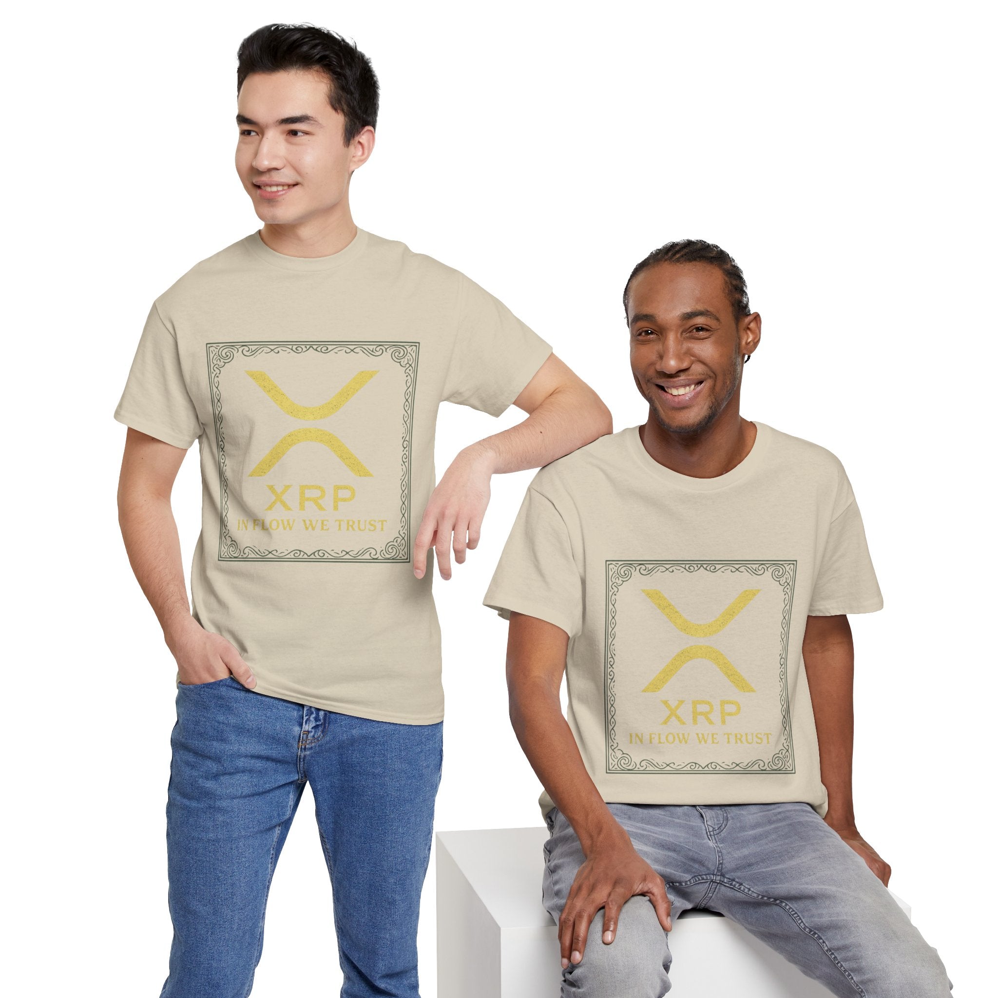 XRP Logo T-Shirt — "In Flow We Trust" Crypto Tee for Ripple Fans