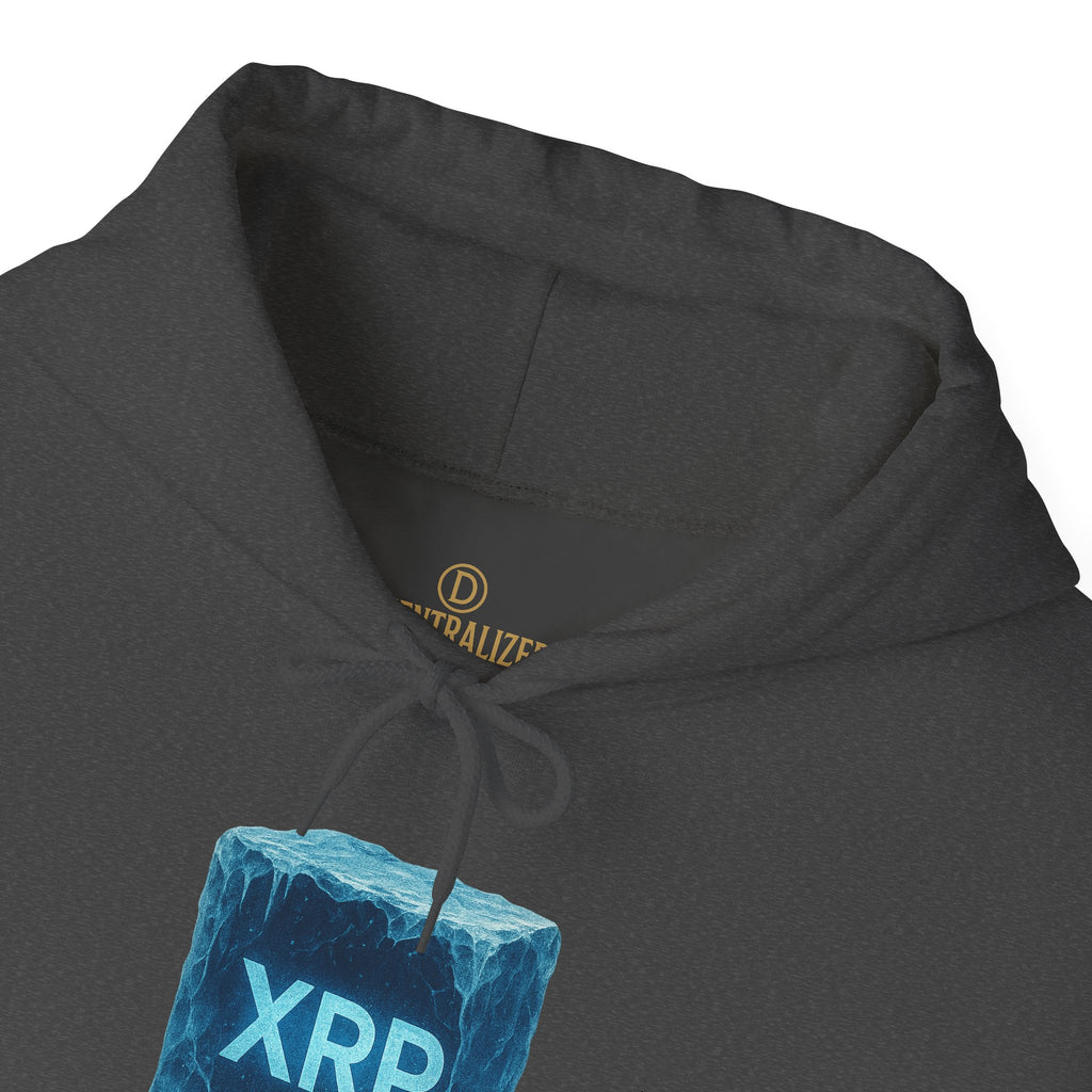 XRP Frozen Cube Hoodie — Crypto Ice Block Sweater for XRP Fans